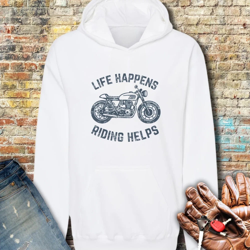 Life Happens Hoodie - White