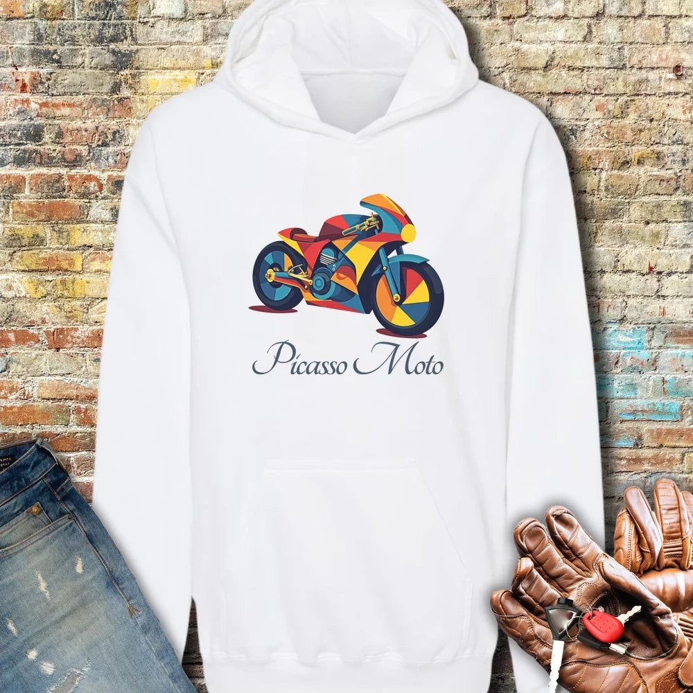 Picasso Moto Hoodie - White