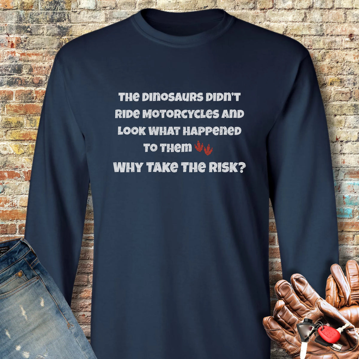 Why Take The Risk Long Sleeve T-Shirt - Navy