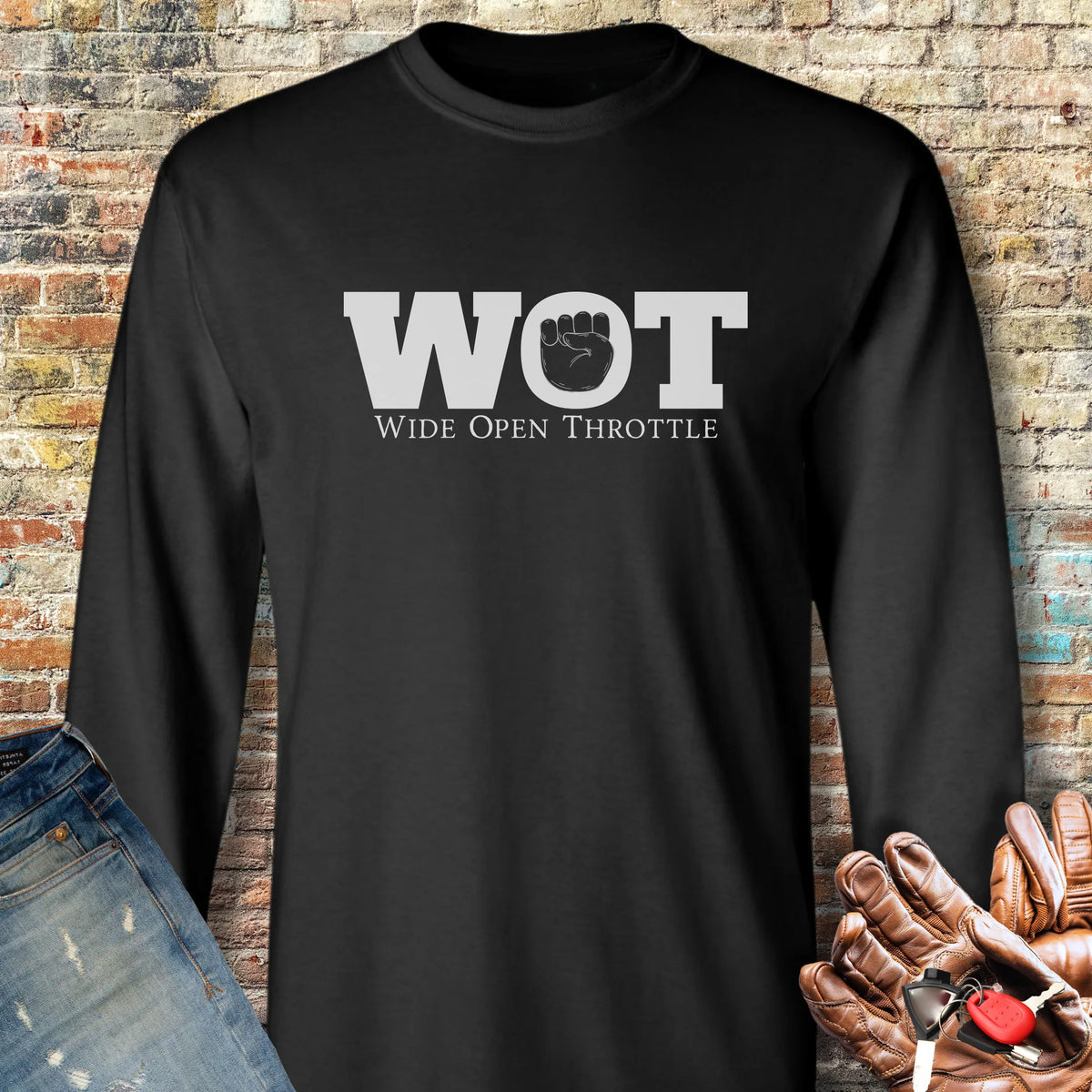Wide Open Long Sleeve T-Shirt - Black
