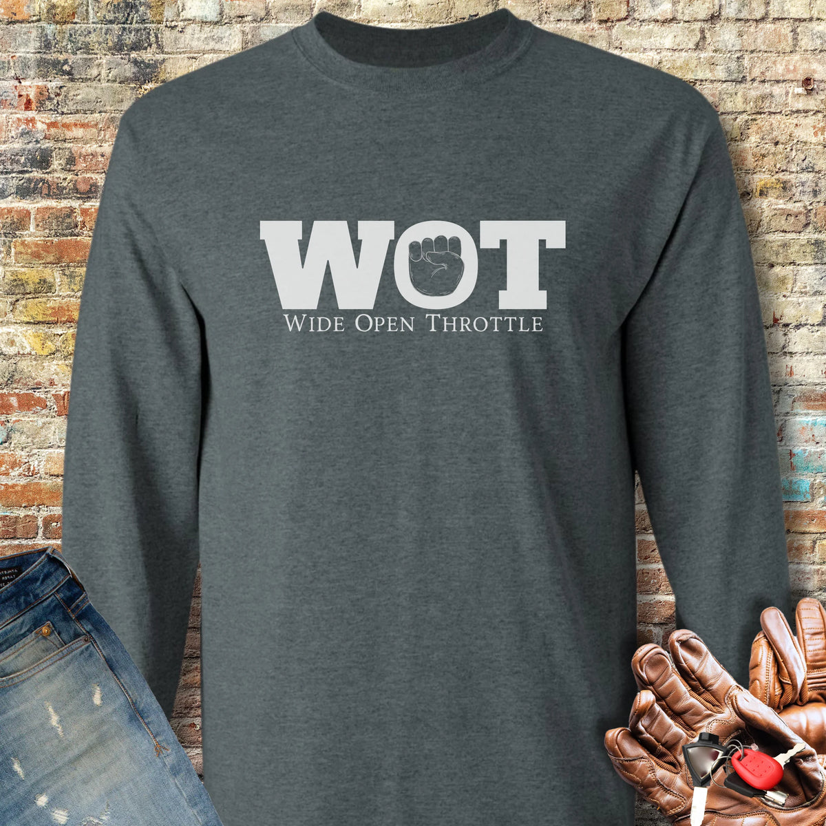 Wide Open Long Sleeve T-Shirt - Dark Heather