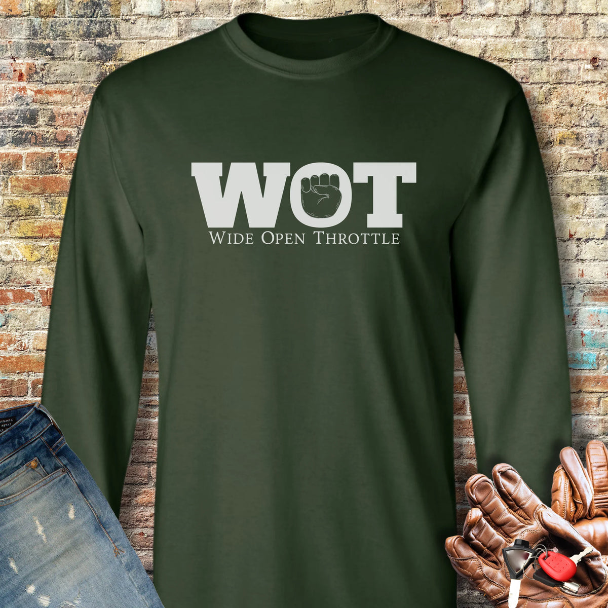 Wide Open Long Sleeve T-Shirt - Forest Green