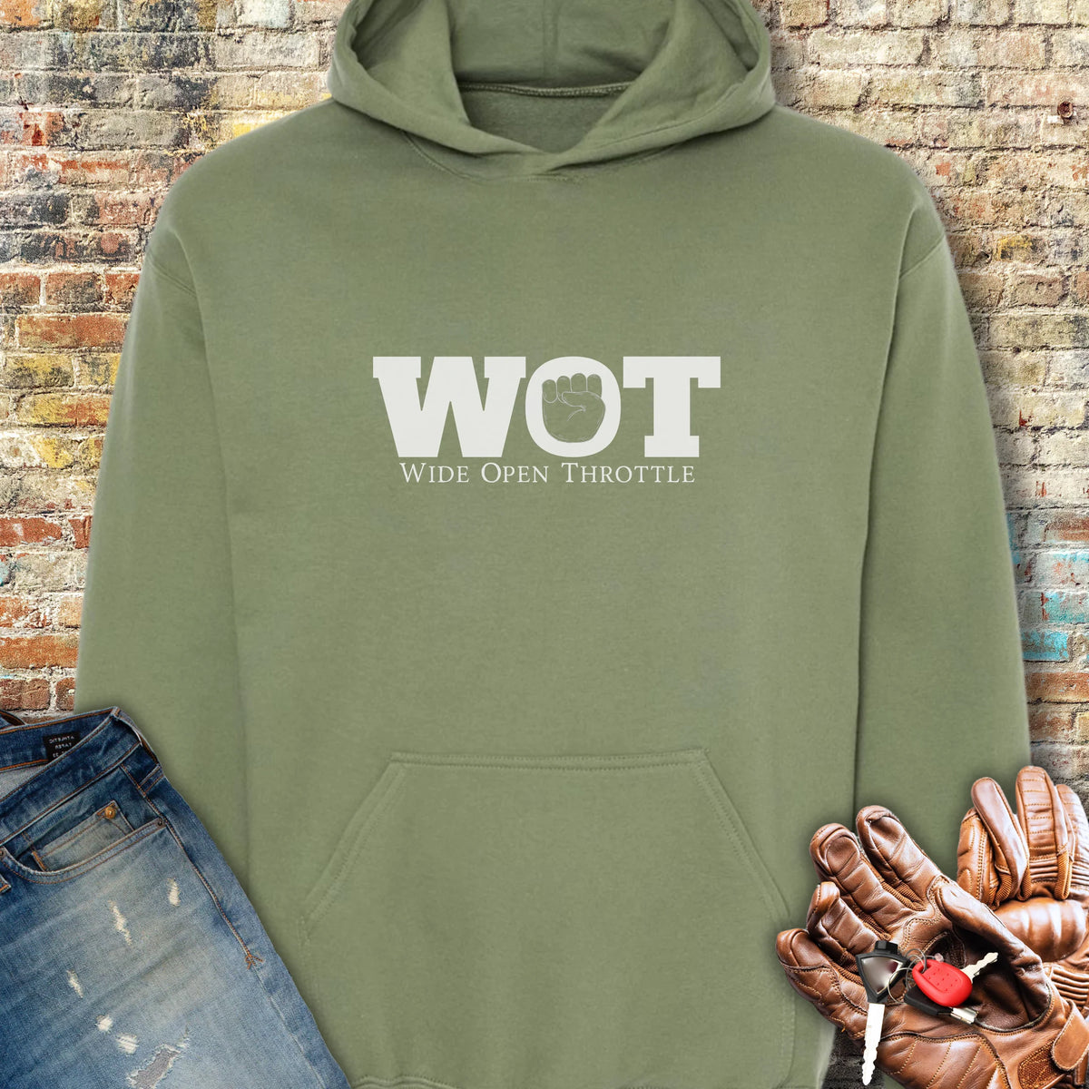 Wide Open Hoodie - Military Green