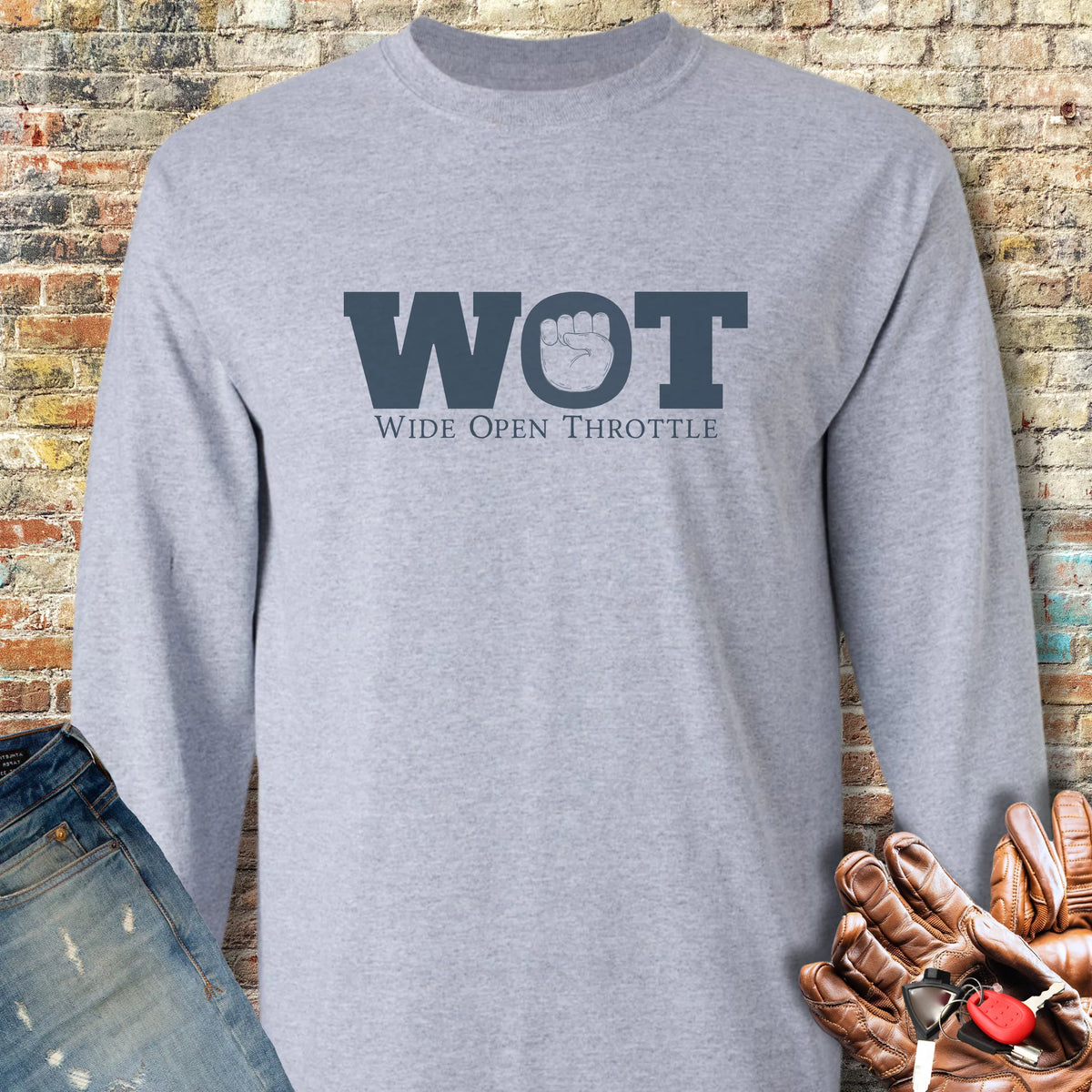 Wide Open Long Sleeve T-Shirt - Sport Grey