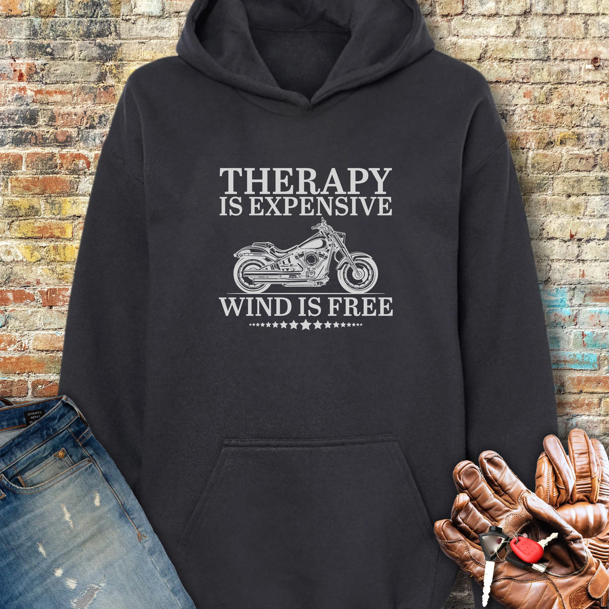 Wind Is Free Hoodie - Black