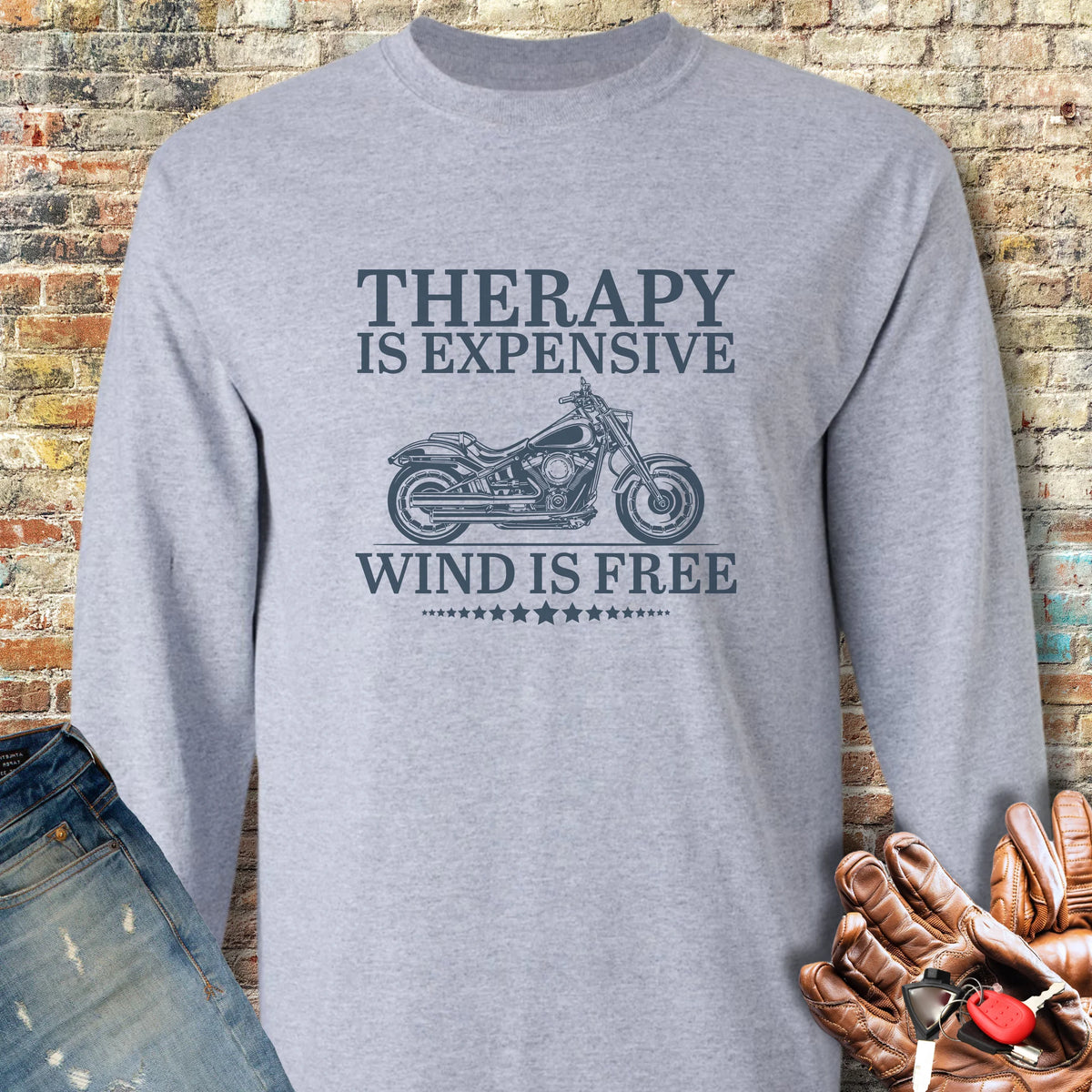 Wind Is Free Long Sleeve T-Shirt - Sport Grey