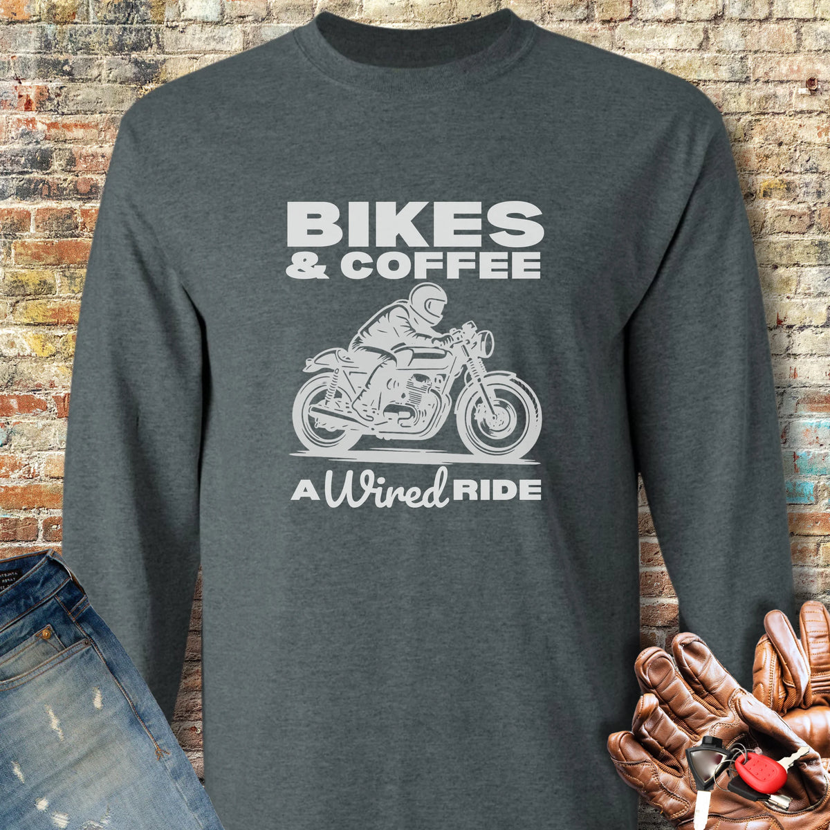 Wired Ride Long Sleeve T-Shirt - Dark Heather