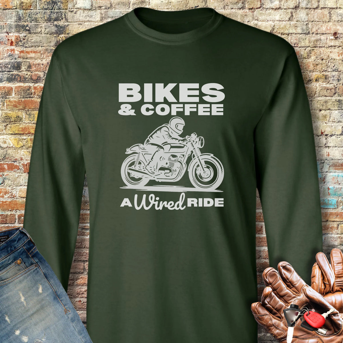 Wired Ride Long Sleeve T-Shirt - Forest Green