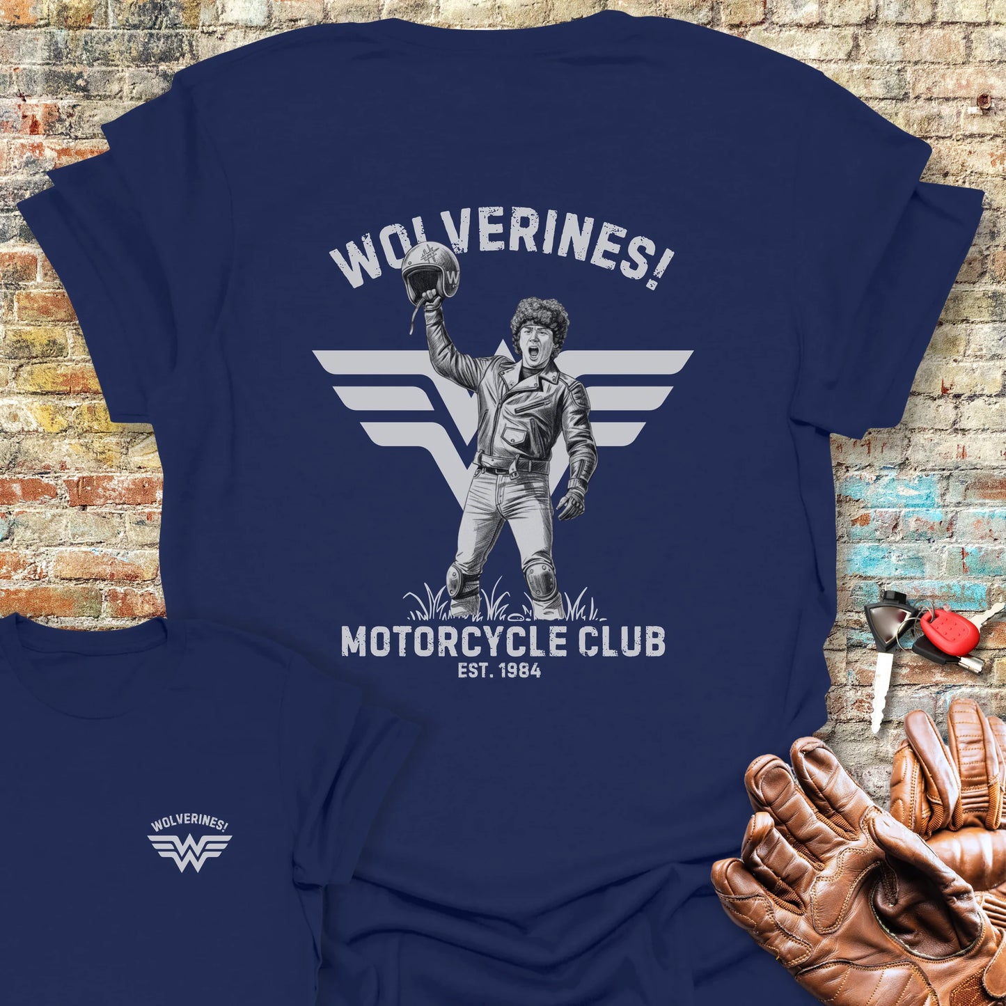 Wolverines! Back Print T-Shirt - Navy