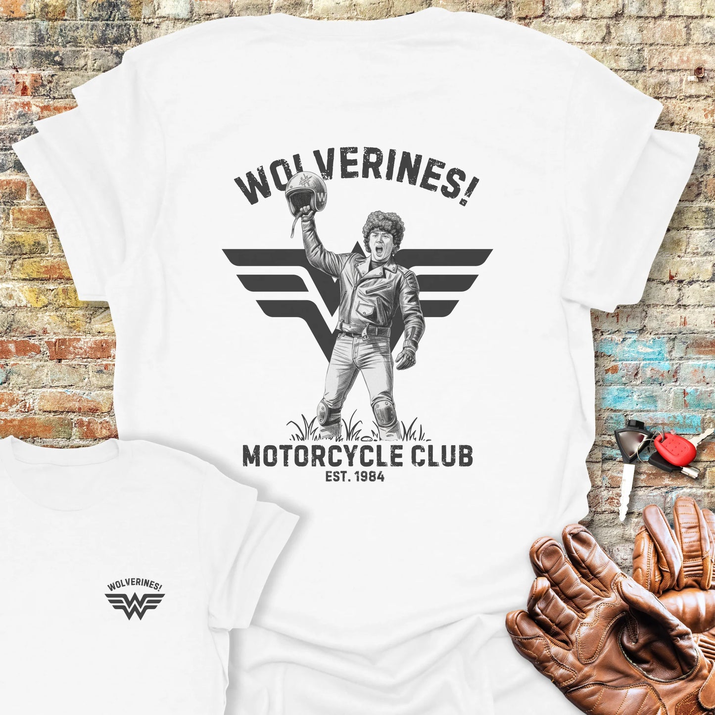 Wolverines! Back Print T-Shirt - White