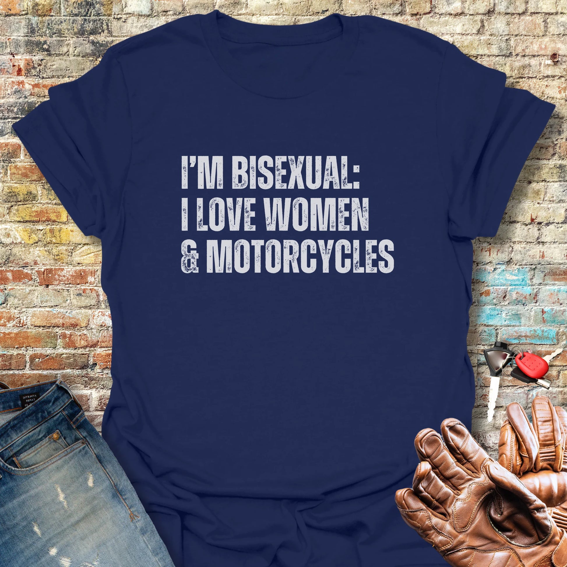Women & Motorcycles T-Shirt - Navy