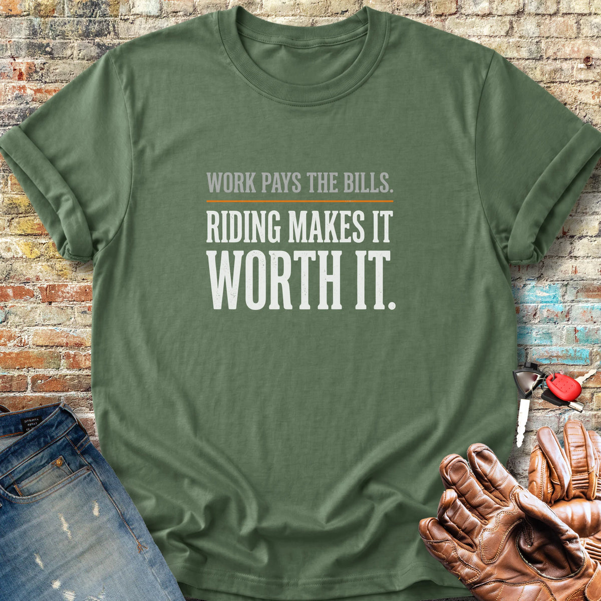 Work Pays Classic T-Shirt - Military Green