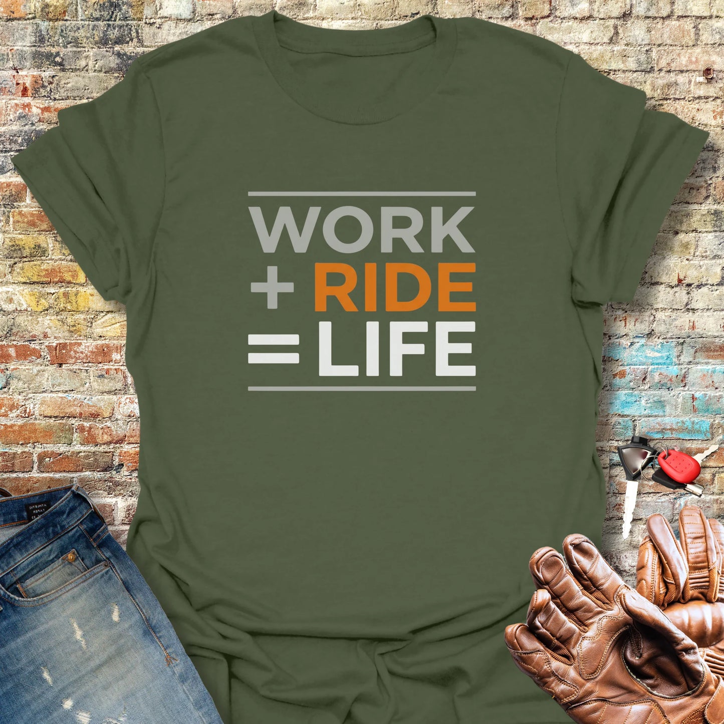 Work + Ride T-Shirt - Military Green