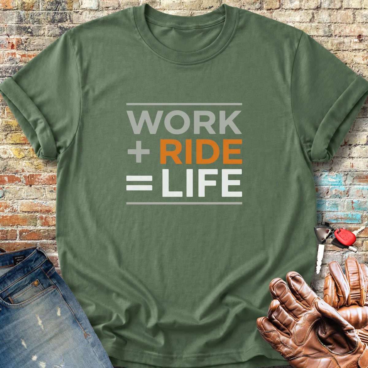 Work + Ride Classic T-Shirt - Military Green