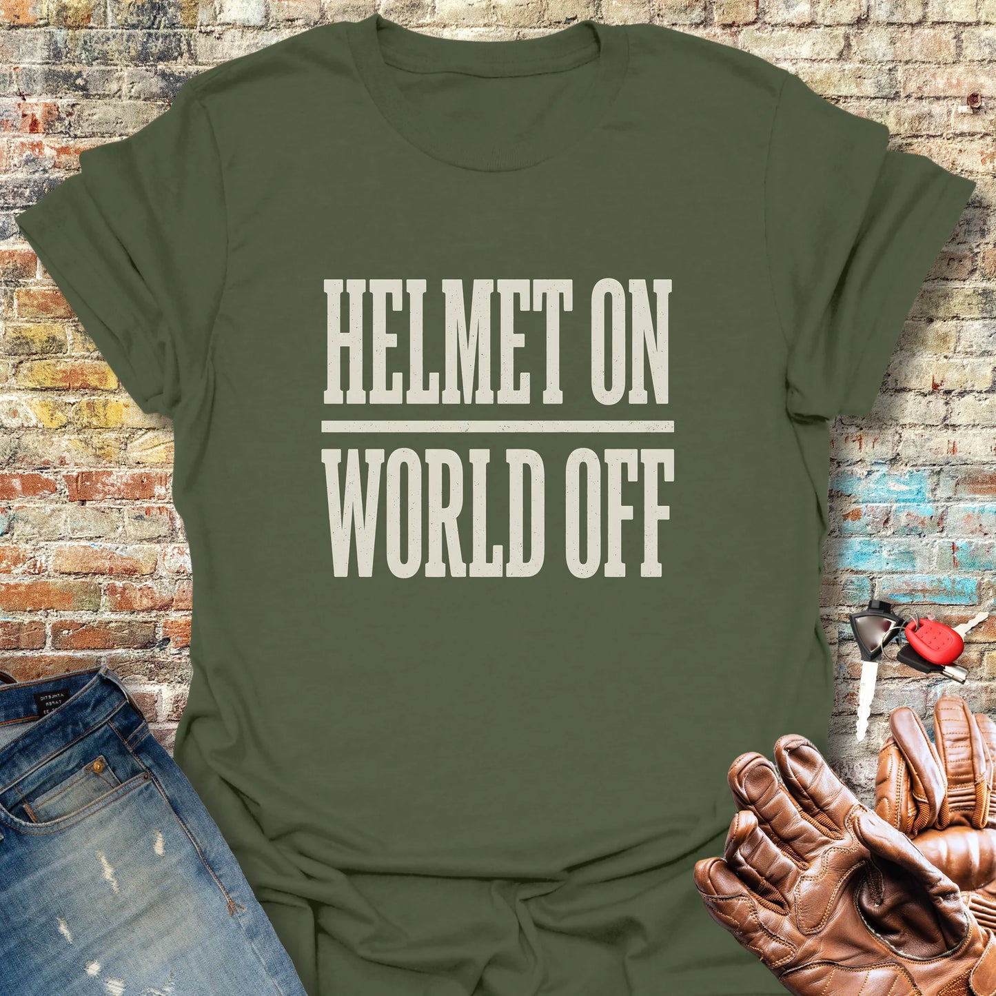 World Off T-Shirt - Military Green