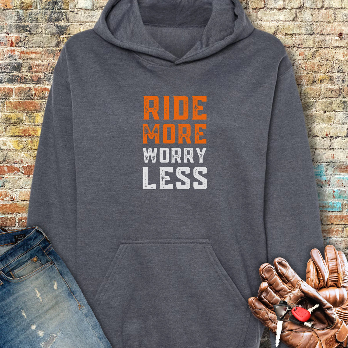 Worry Less Hoodie - Dark Heather