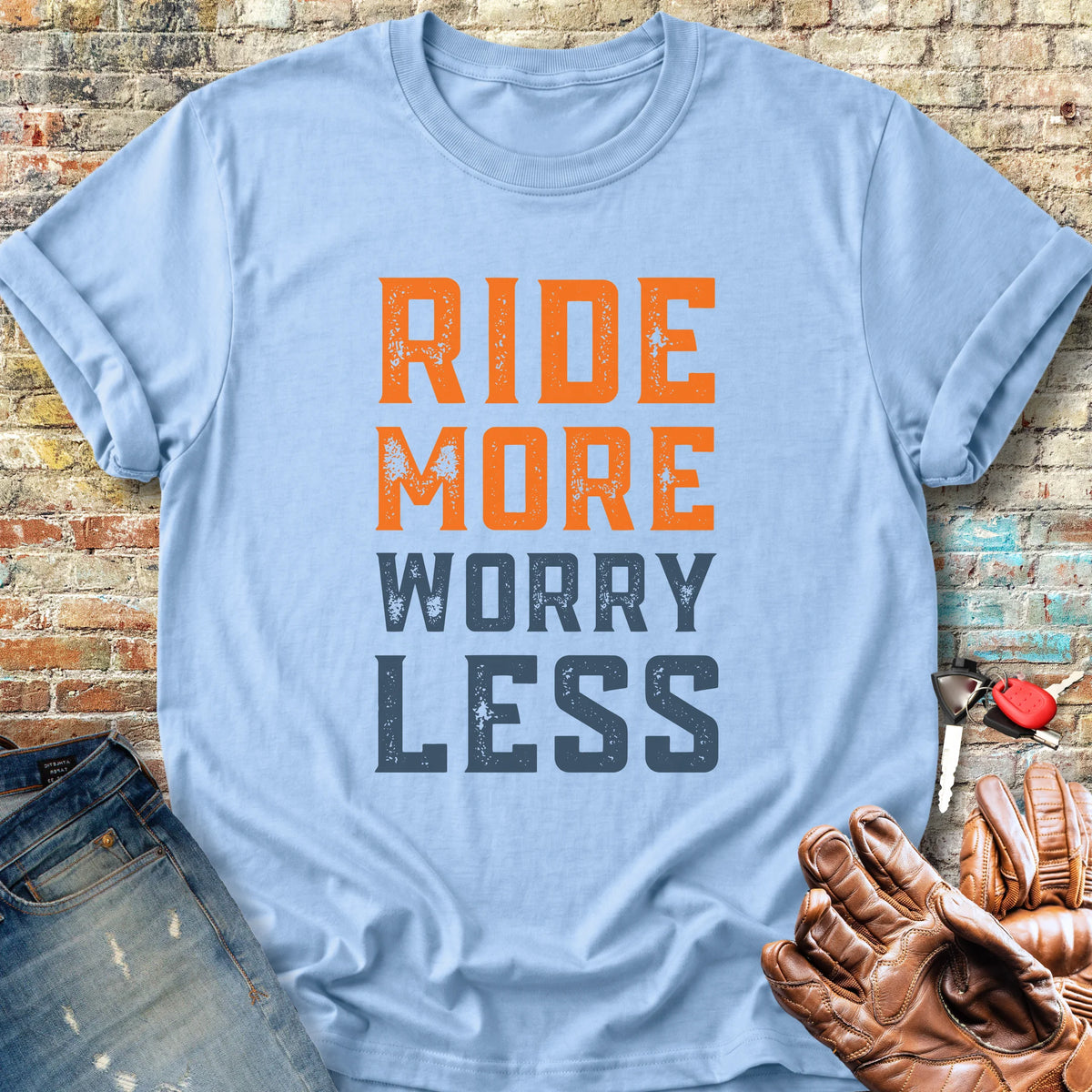 Worry Less Classic T-Shirt - Light Blue