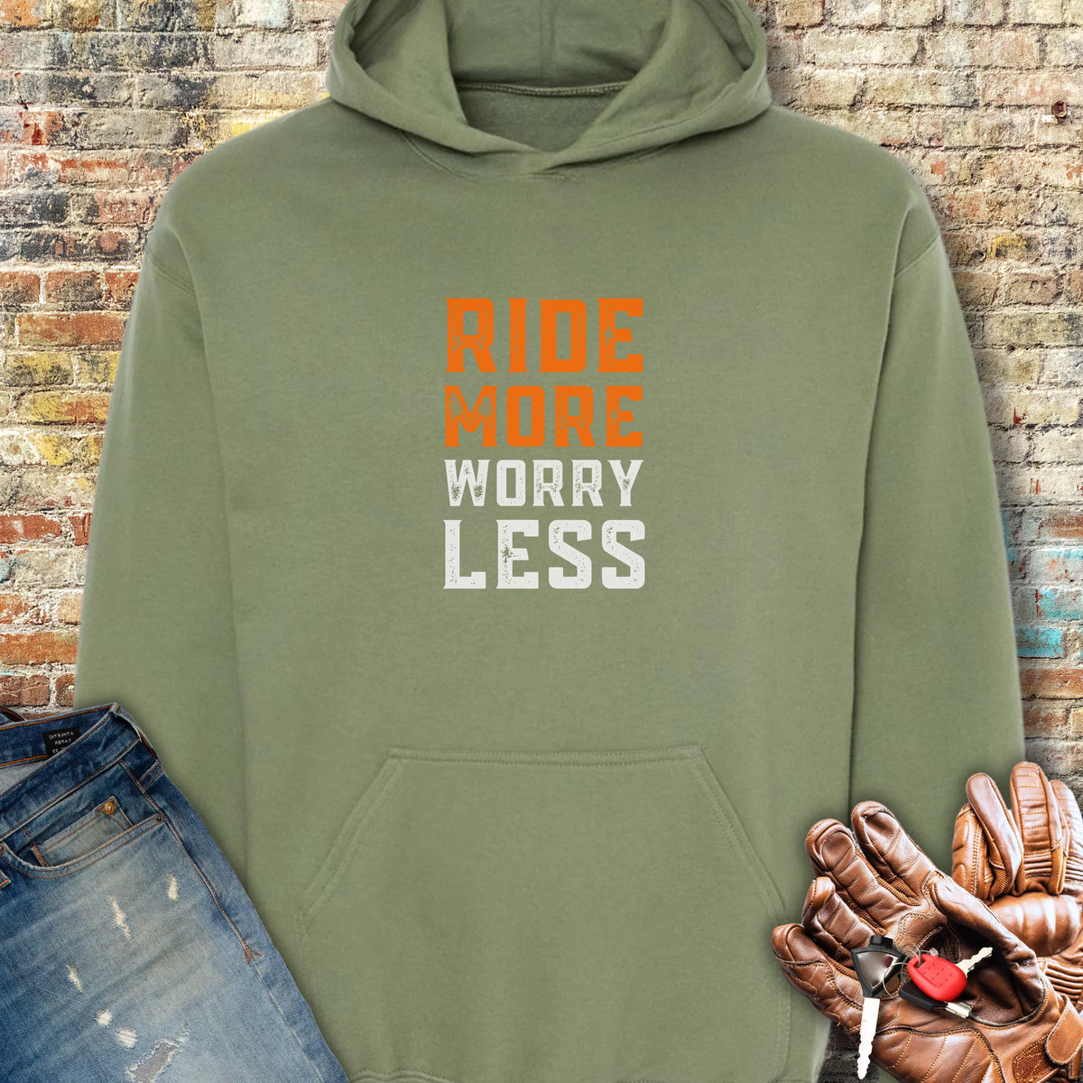 Worry Less Hoodie - Military Green