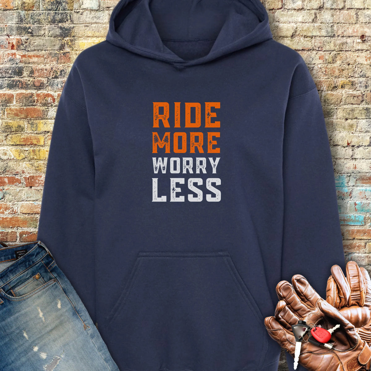 Worry Less Hoodie - Navy