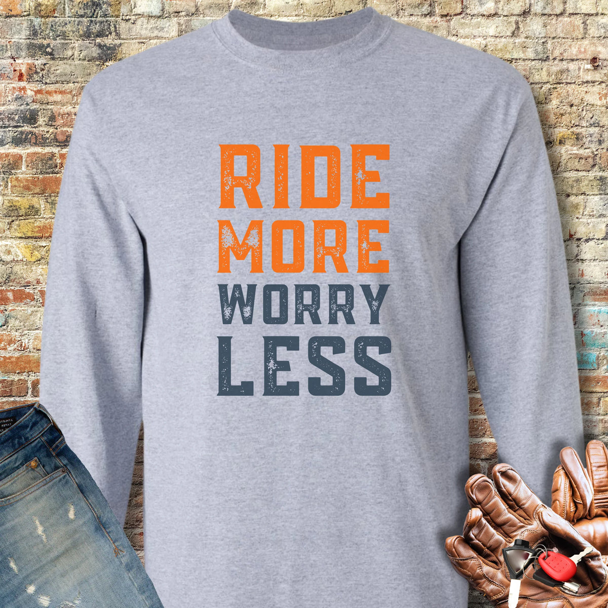 Worry Less Long Sleeve T-Shirt - Sport Grey