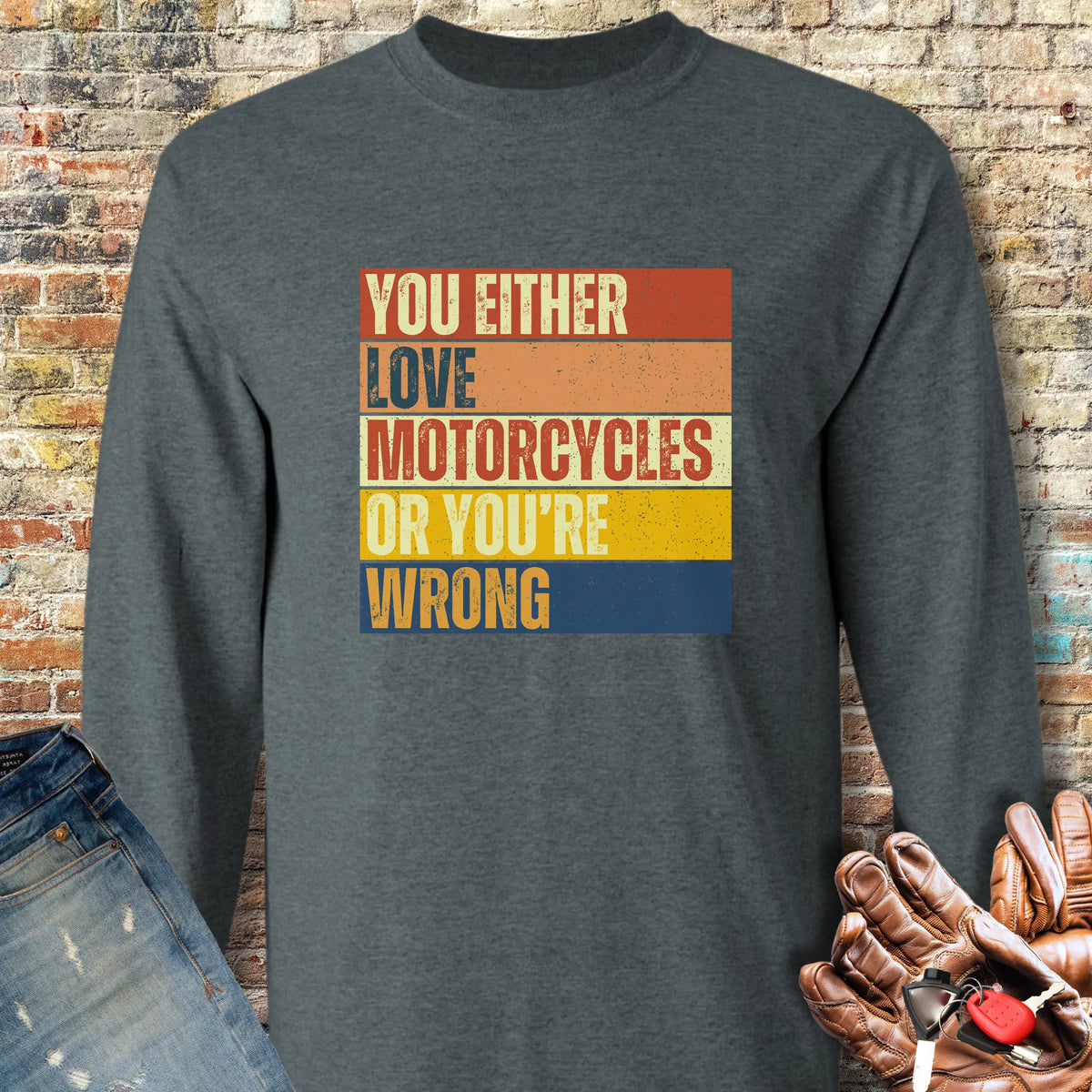 Wrong (Block) Long Sleeve T-Shirt - Dark Heather