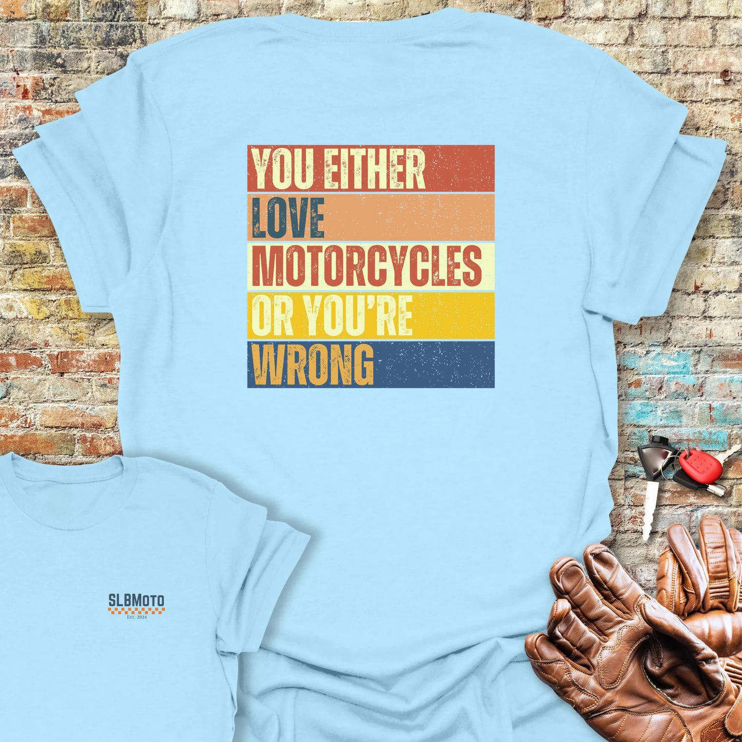 Wrong (Block) Back Print T-Shirt - Light Blue