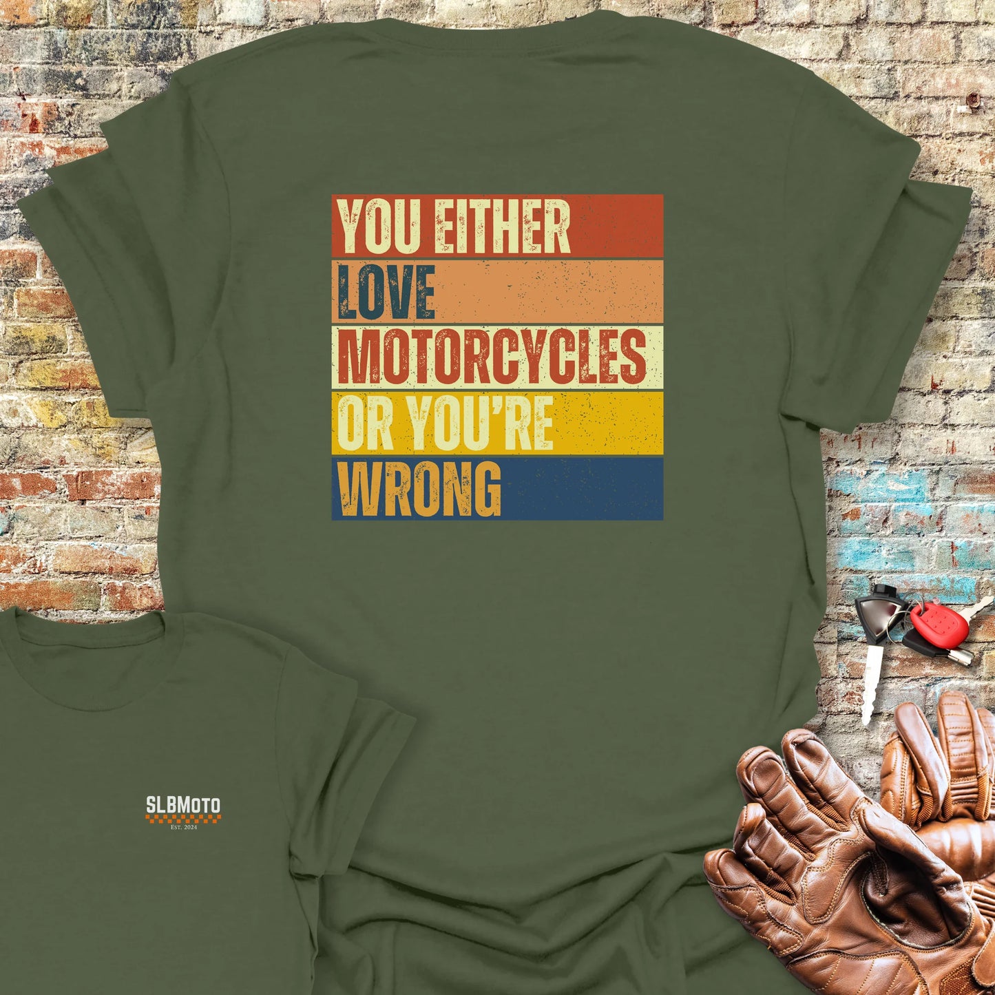 Wrong (Block) Back Print T-Shirt - Military Green