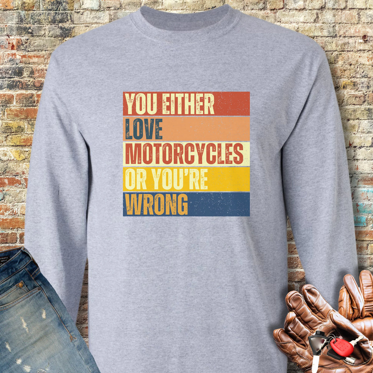 Wrong (Block) Long Sleeve T-Shirt - Sport Grey