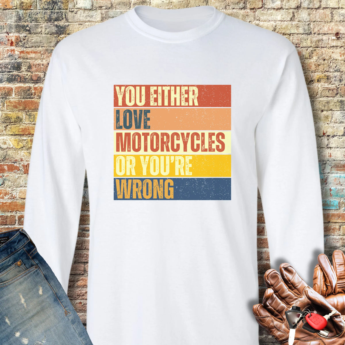 Wrong (Block) Long Sleeve T-Shirt - White
