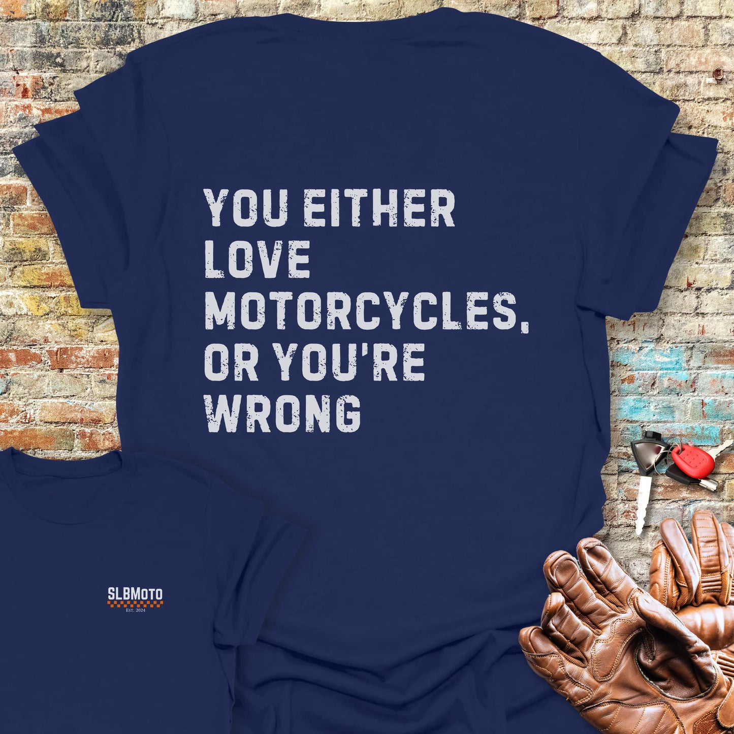 Wrong (Text) Back Print T-Shirt - Navy