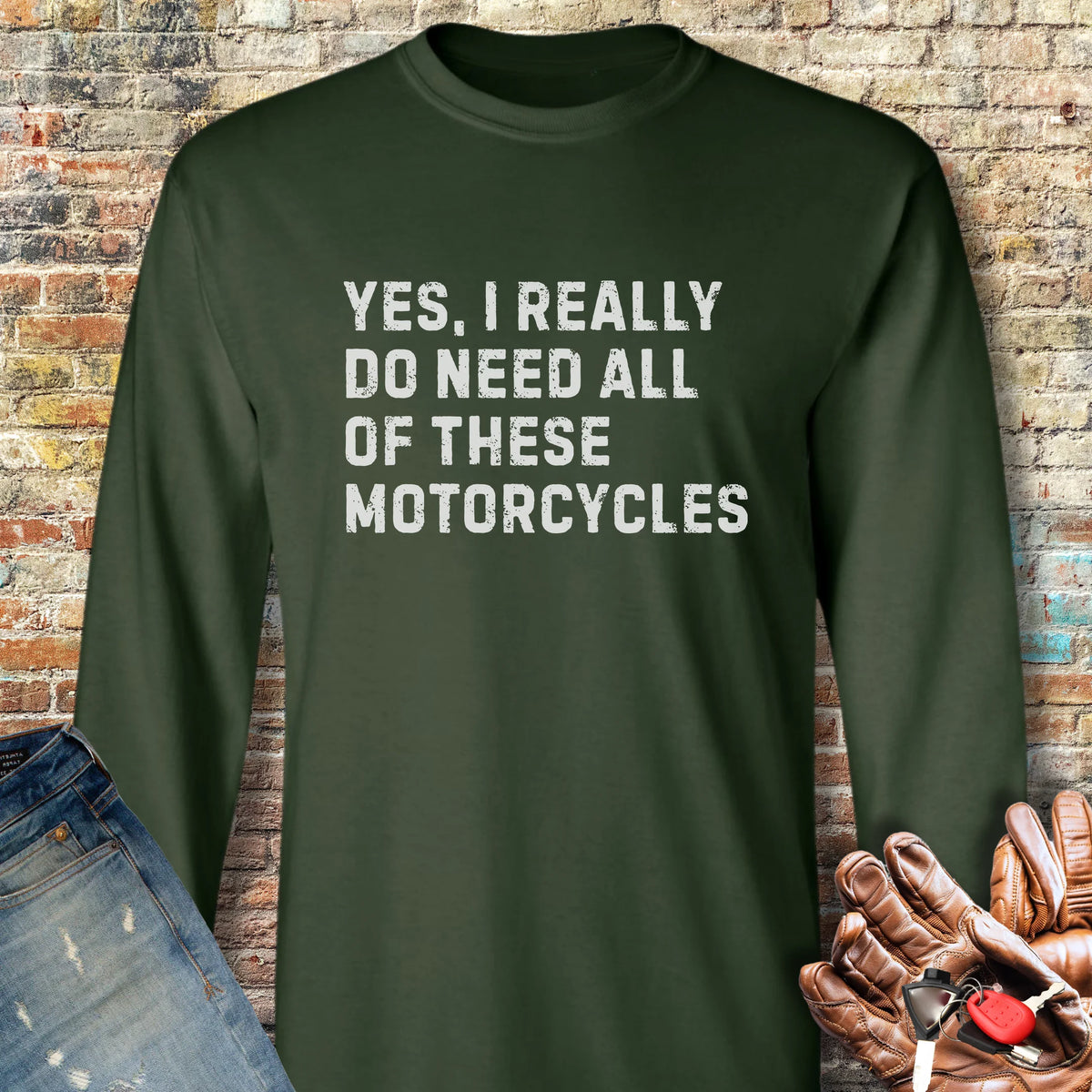 Yes Long Sleeve T-Shirt - Forest Green