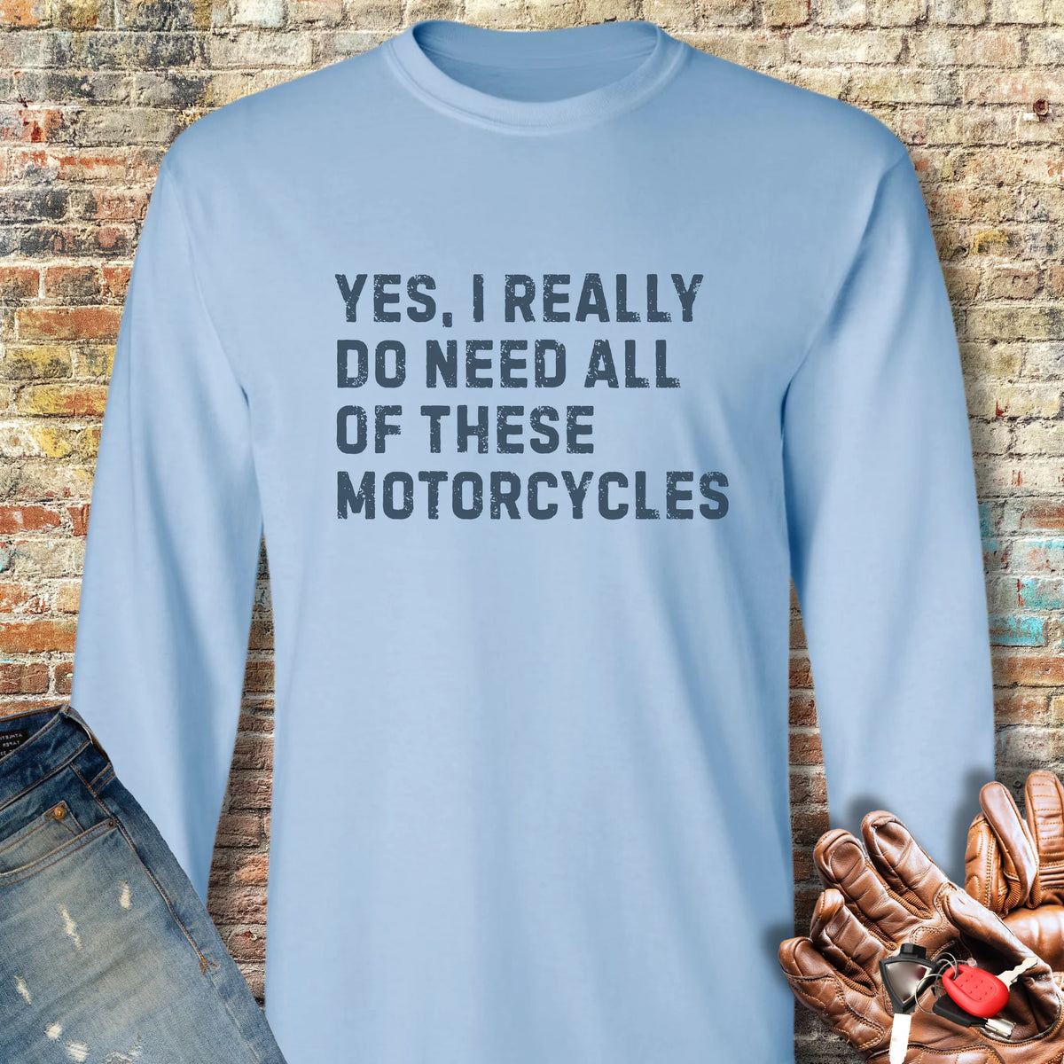 Yes Long Sleeve T-Shirt - Light Blue