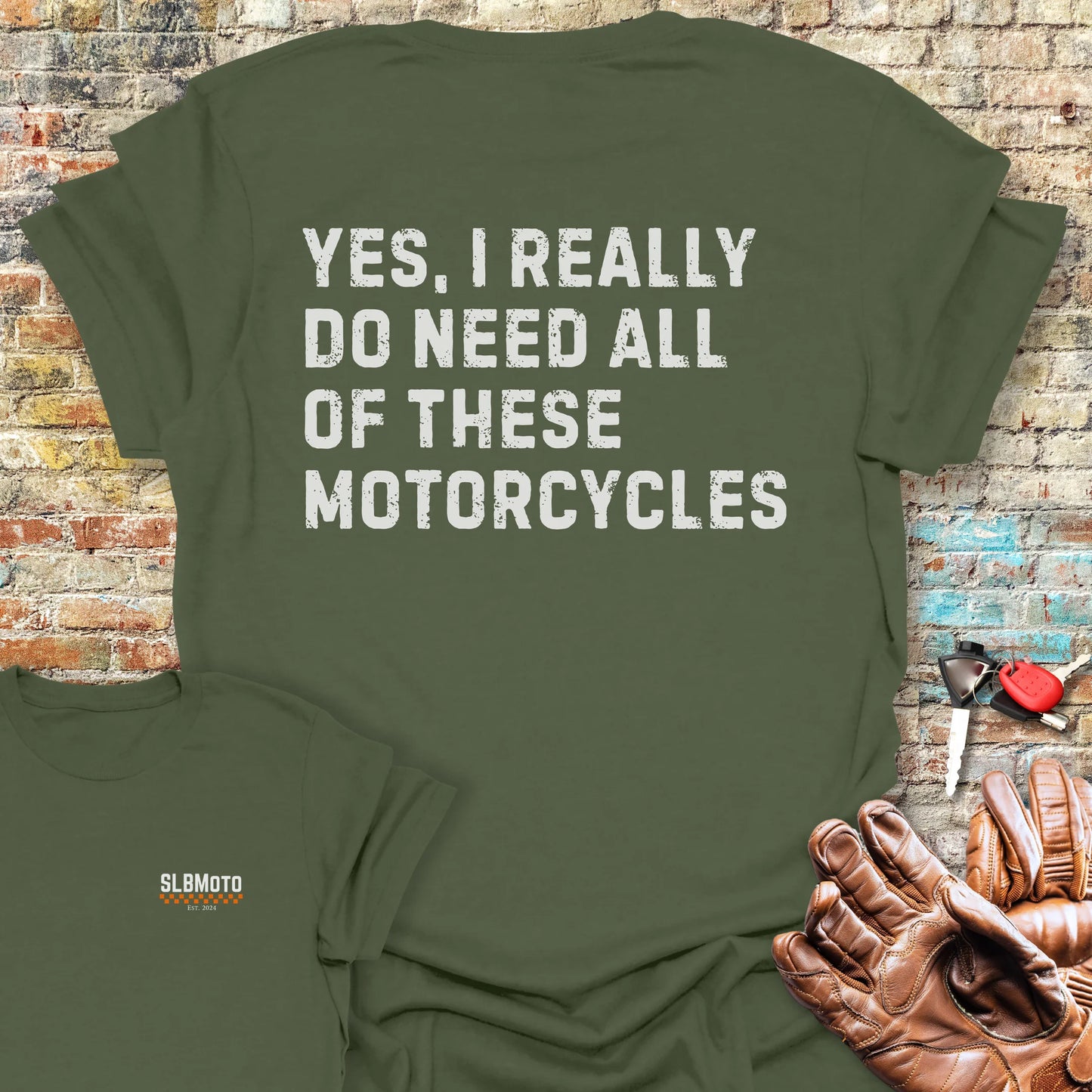 Yes Back Print T-Shirt - Military Green
