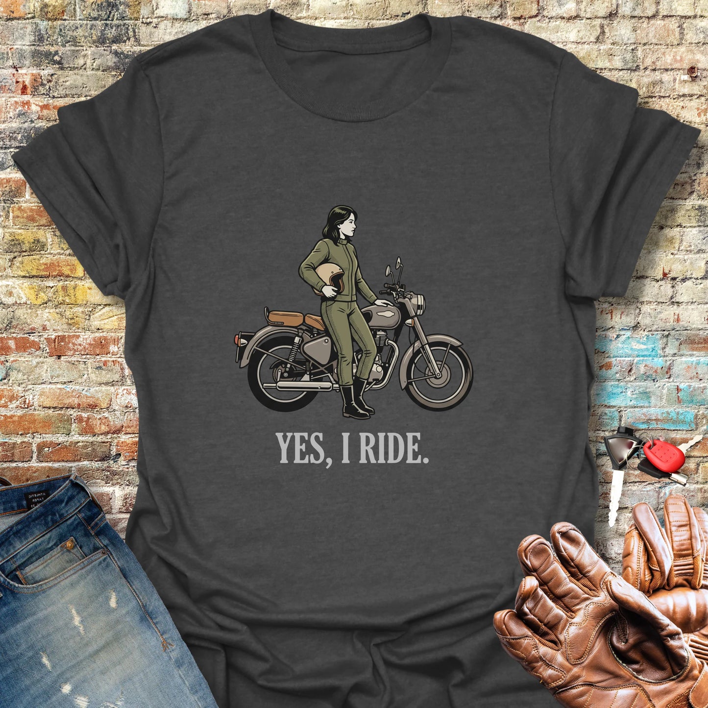 Yes I Ride T-Shirt - Dark Heather