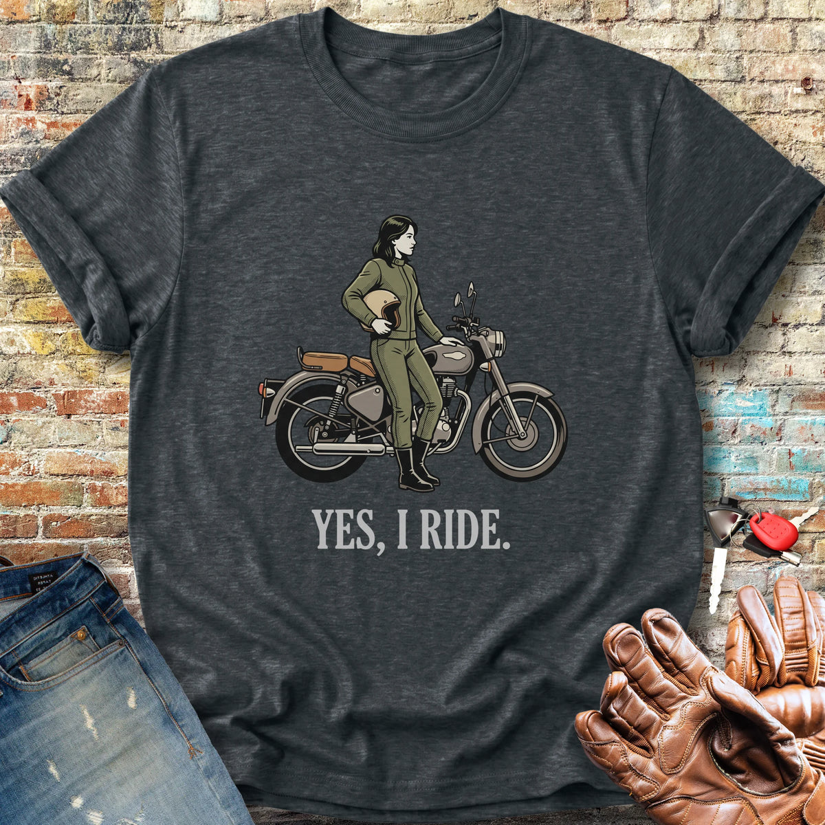 Yes I Ride Classic T-Shirt - Dark Heather