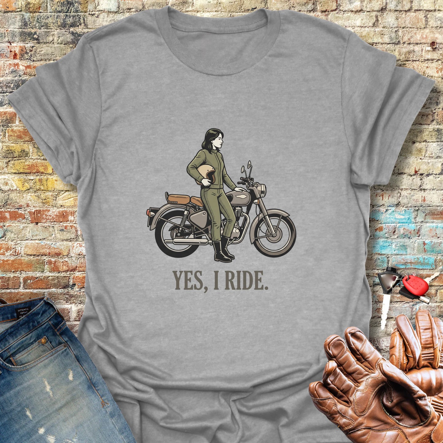 Yes I Ride T-Shirt - Sport Grey