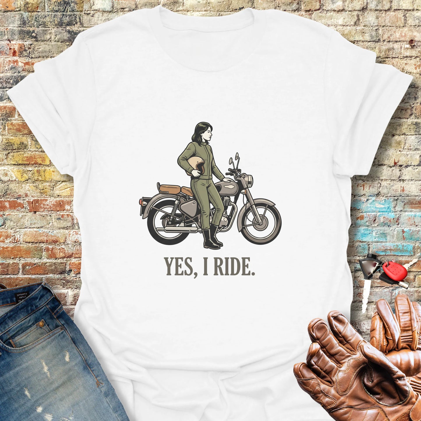 Yes I Ride T-Shirt - White