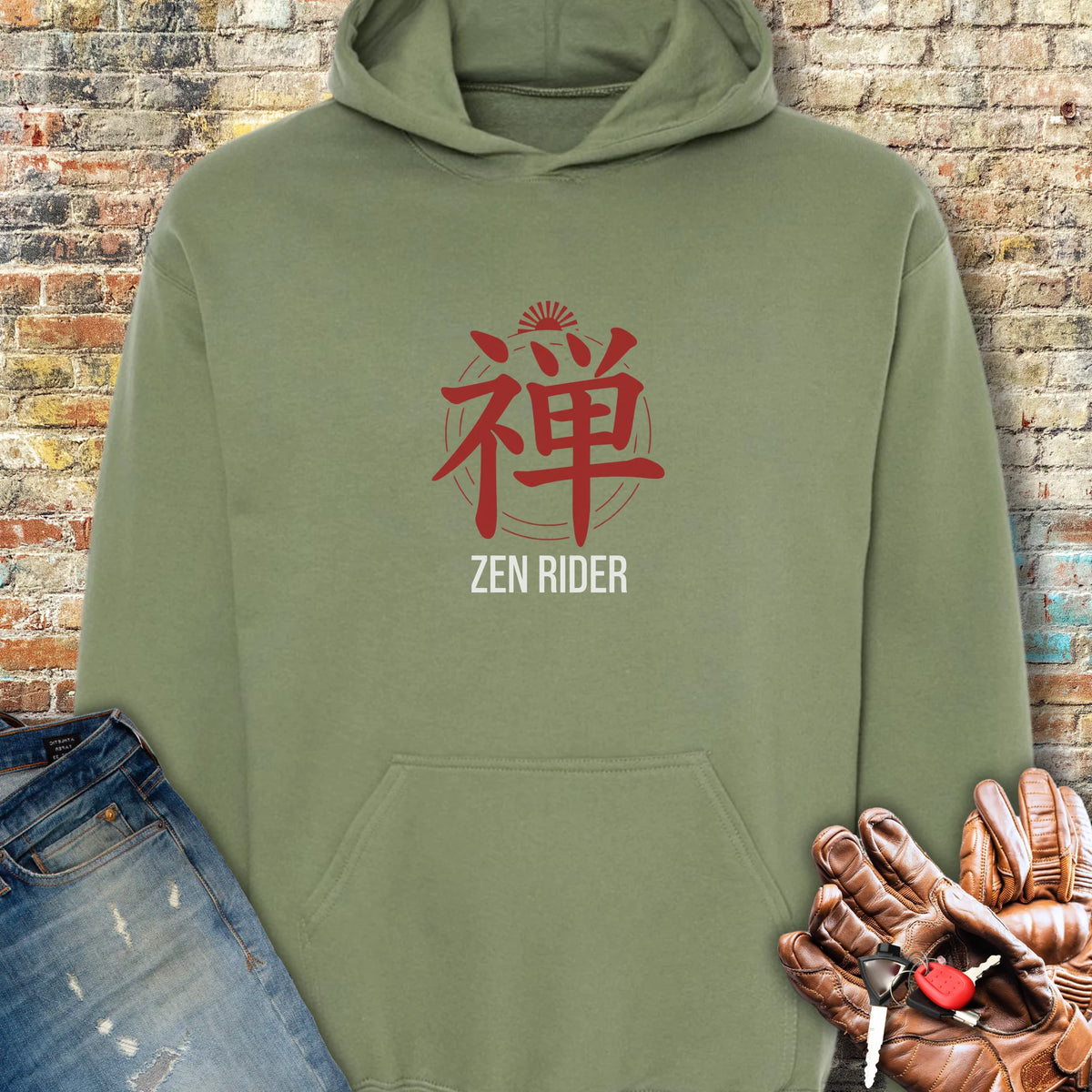 Zen Rider Hoodie - Military Green