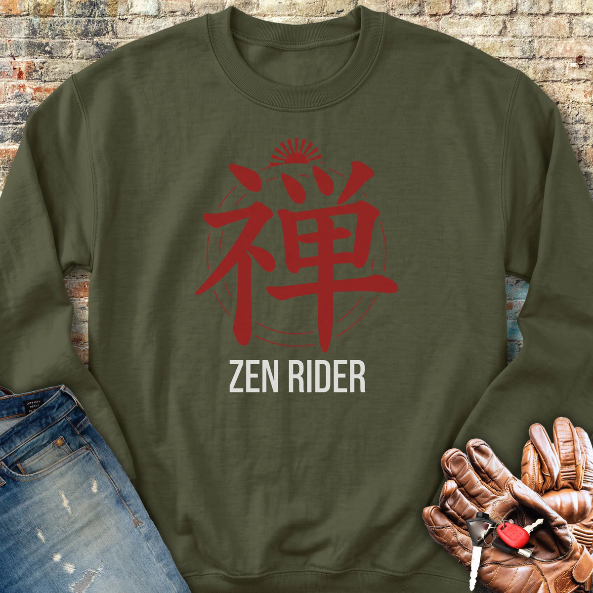 Zen Rider Sweatshirt - Military Green