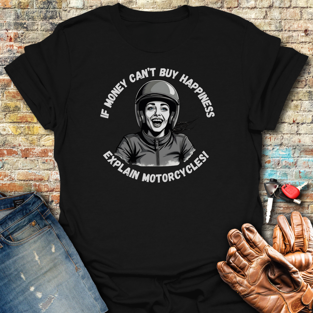 Motorcycle Happiness (Female) T-Shirt