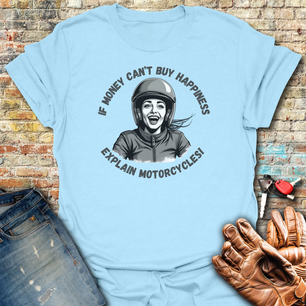 Motorcycle Happiness (Female) T-Shirt