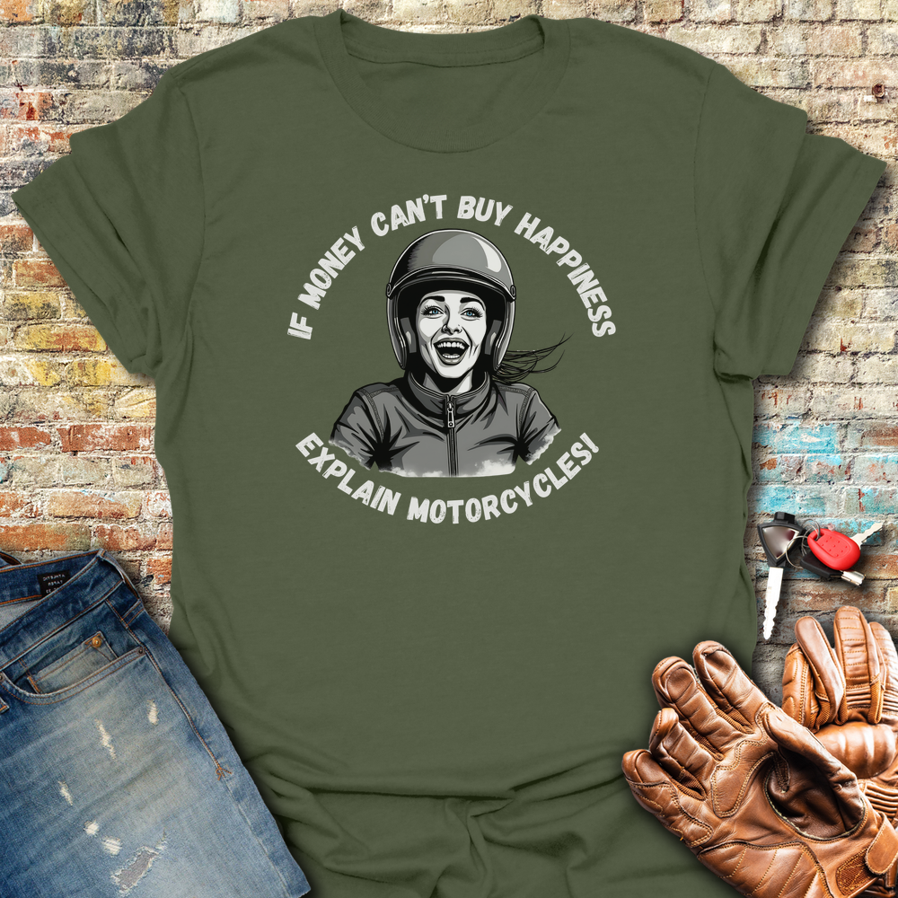 Motorcycle Happiness (Female) T-Shirt