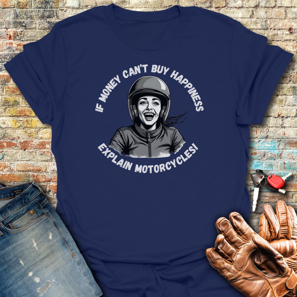 Motorcycle Happiness (Female) T-Shirt