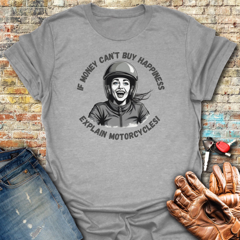 Motorcycle Happiness (Female) T-Shirt